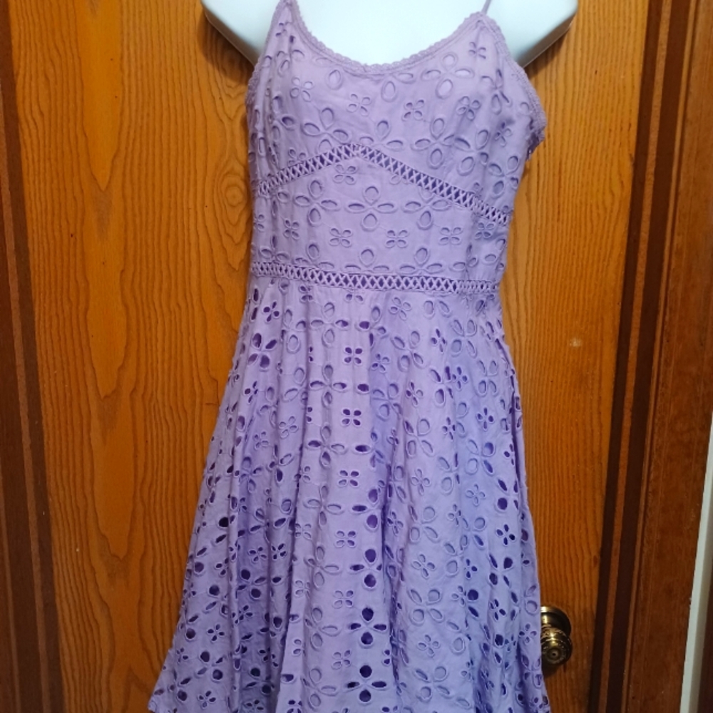 NWT Venus womens lilac purple eyelet fit & flare dress size 6 NWT